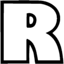 Big Outline Letter R