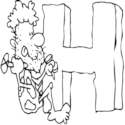 Caveman Letter H