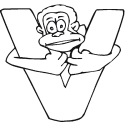 Monkey Uppercase Letter V