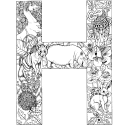 Plants and Animals Uppercase Letter H