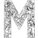 Plants and Animals Uppercase Letter M