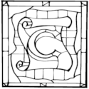Stained Glass Uppercase Letter C