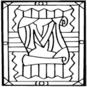 Stained Glass Uppercase Letter M