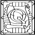 Stained Glass Uppercase Letter Q