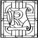 Stained Glass Uppercase Letter R