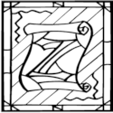 Stained Glass Uppercase Letter Z