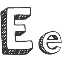 3-D Letter E