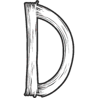 Brush Strokes Letter D