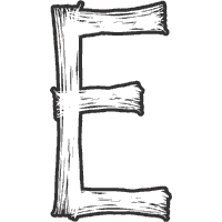 Brush Strokes Letter E