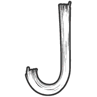 Brush Strokes Letter J