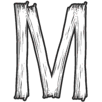 Brush Strokes Letter M