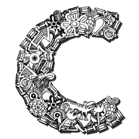 Crazy Doodle Letter C