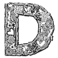 Crazy Doodle Letter D