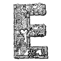 Crazy Doodle Letter E