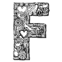 Crazy Doodle Letter F