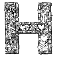 Crazy Doodle Letter H