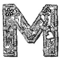 Crazy Doodle Letter M