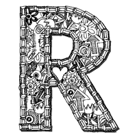 Crazy Doodle Letter R