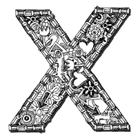 Crazy Doodle Letter X