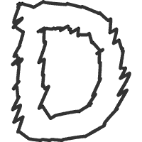 Frayed Edge Letter D