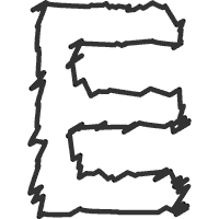 Frayed Edge Letter E