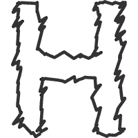 Frayed Edge Letter H