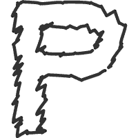 Frayed Edge Letter P