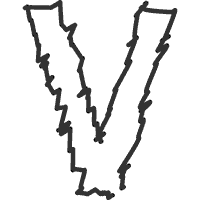 Frayed Edge Letter V