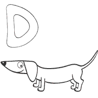 Goofy Animal Letter D