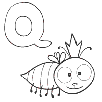 Goofy Animal Letter Q