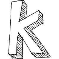 Large Block Letter K