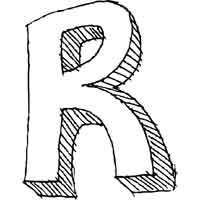 Large Block Letter R