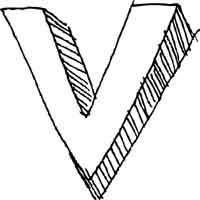 Large Block Letter V