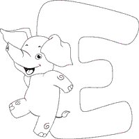 Cartoon Animals Letter E