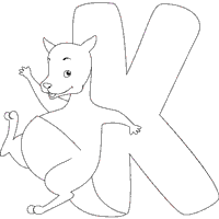 Cartoon Animals Letter K