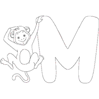 Cartoon Animals Letter M