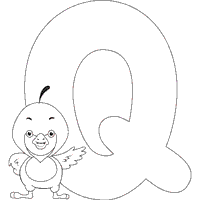 Cartoon Animals Letter Q