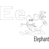 Playful Animals Letter E